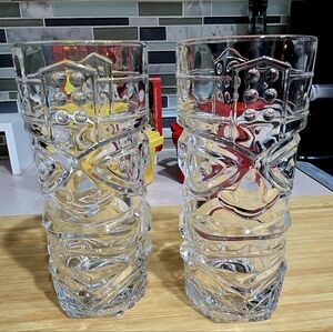 Vintage Forum Tiki Tall Cocktail Hawaiian Drinking Glasses Tumbler 16oz Set of 2